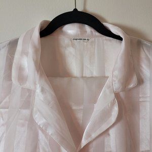 100% SILK Women's Striped Pyjama Set